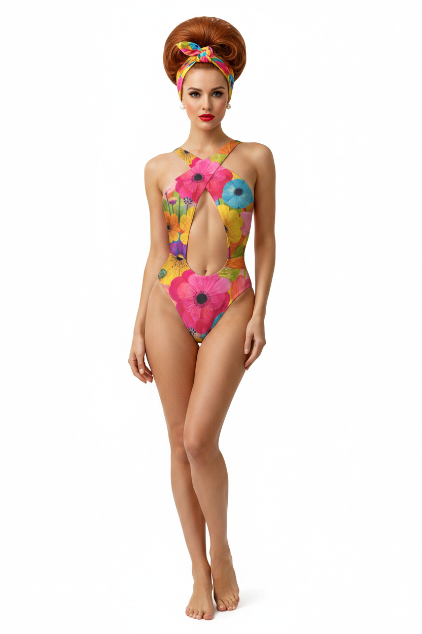 Front — biała, miedziana bouffant