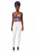 Rainbow Flower Power Spaghetti Strap Tank