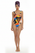 Front — Latynka, fioletowy bouffant