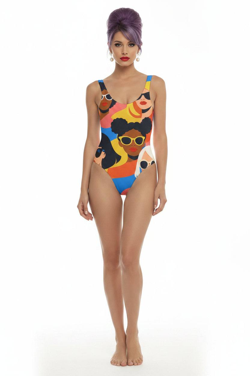 Front — Latynka, fioletowy bouffant