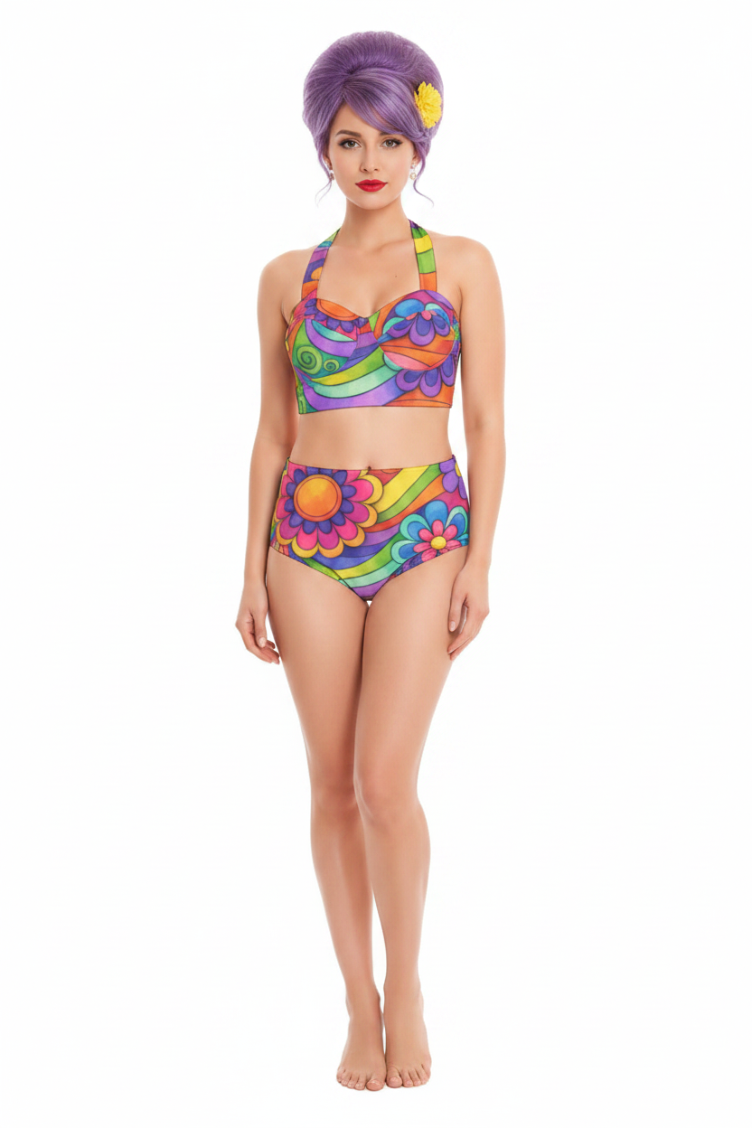 Front — Latynka, fioletowy bouffant