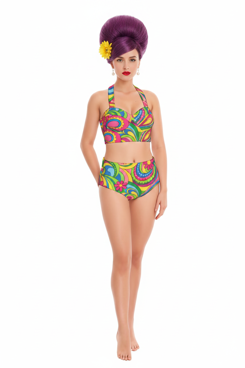 Front — Latynka, fioletowy bouffant