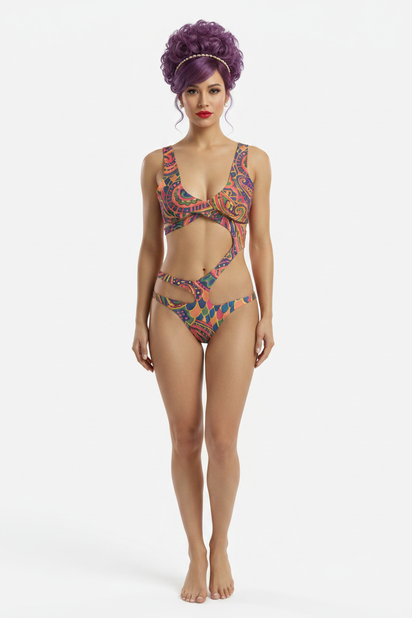 Front — Latynka, fioletowy bouffant