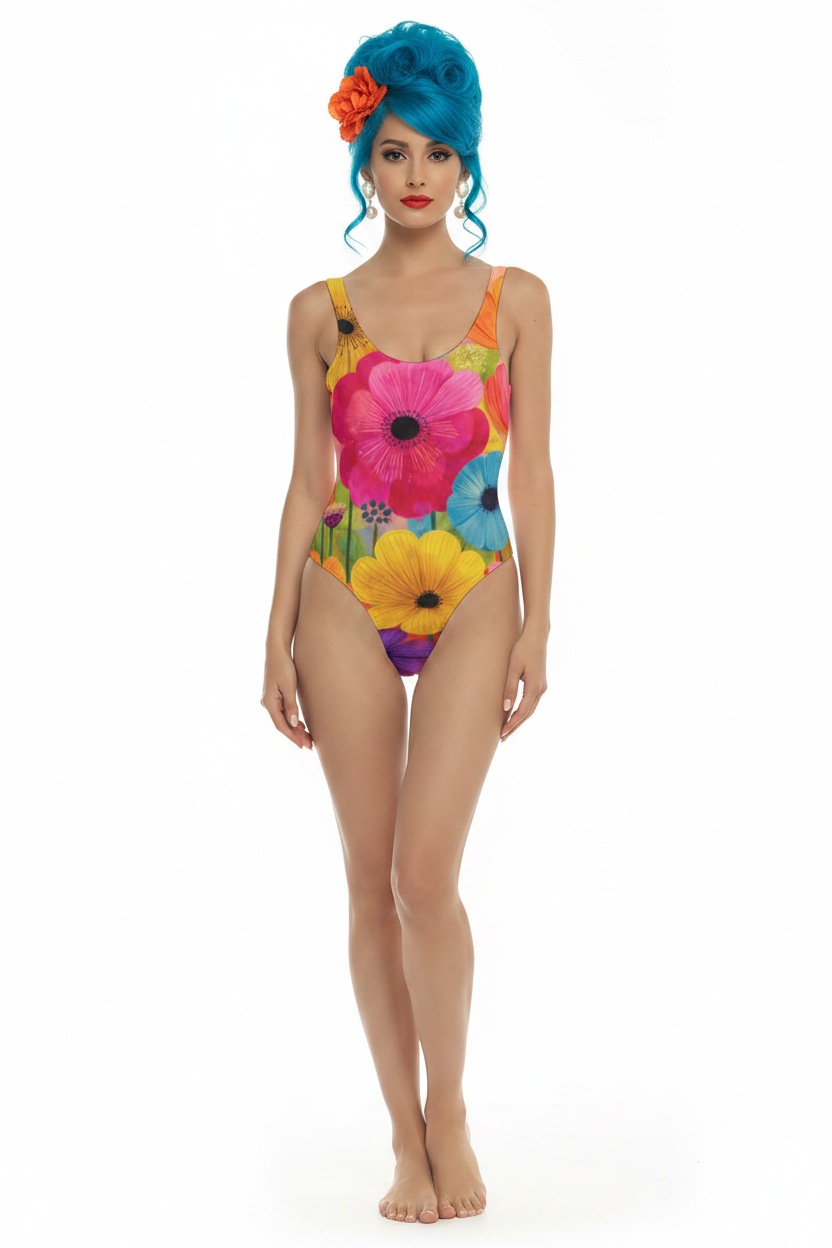 Front — Latynka, niebieski bouffant