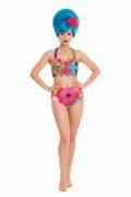 Front — Latynka, niebieski bouffant