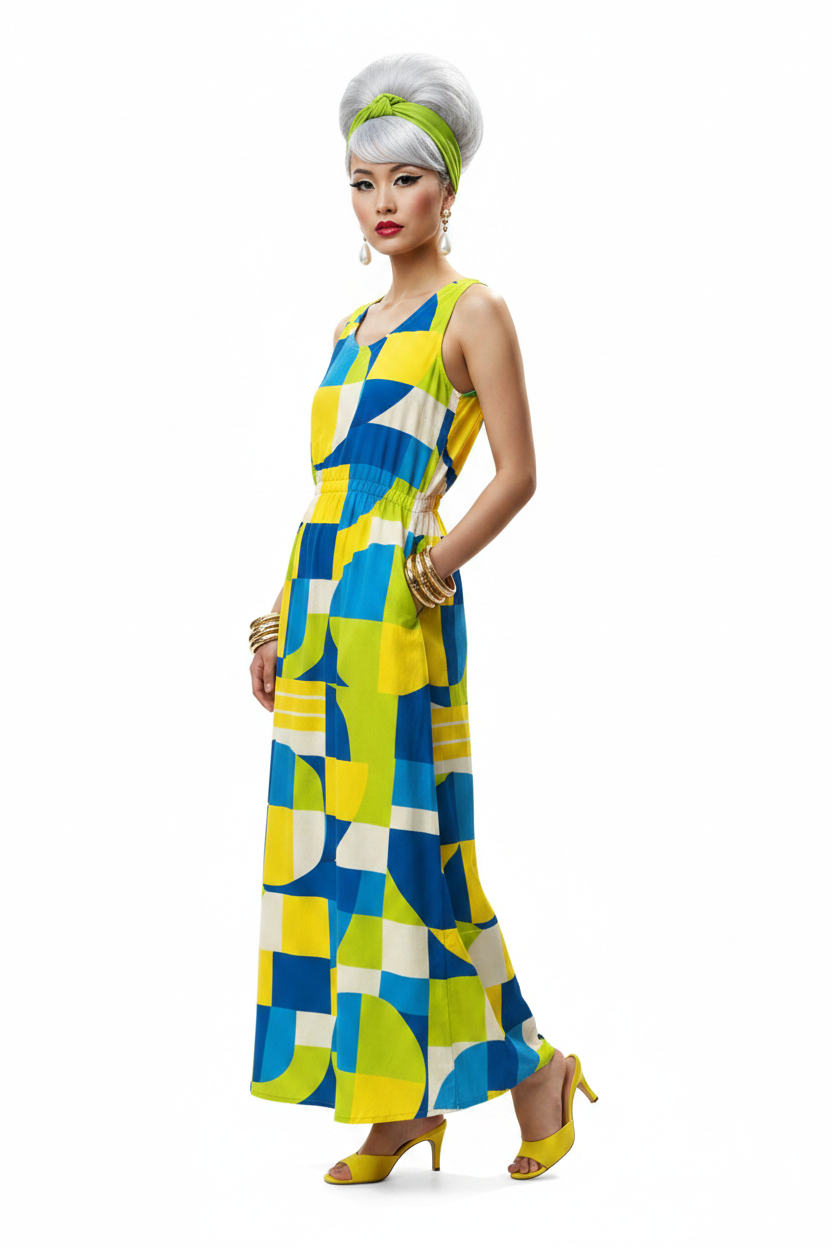 Geometric Maxi Dress Model 3