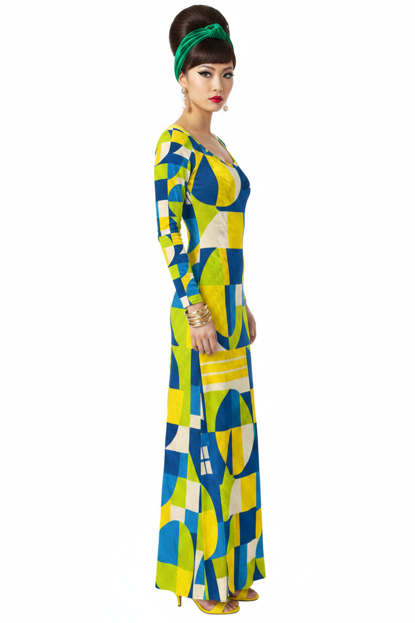 Geometric Maxi Dress Model 3
