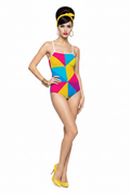 Geometric Pop-Art One-Piece — 60s model
