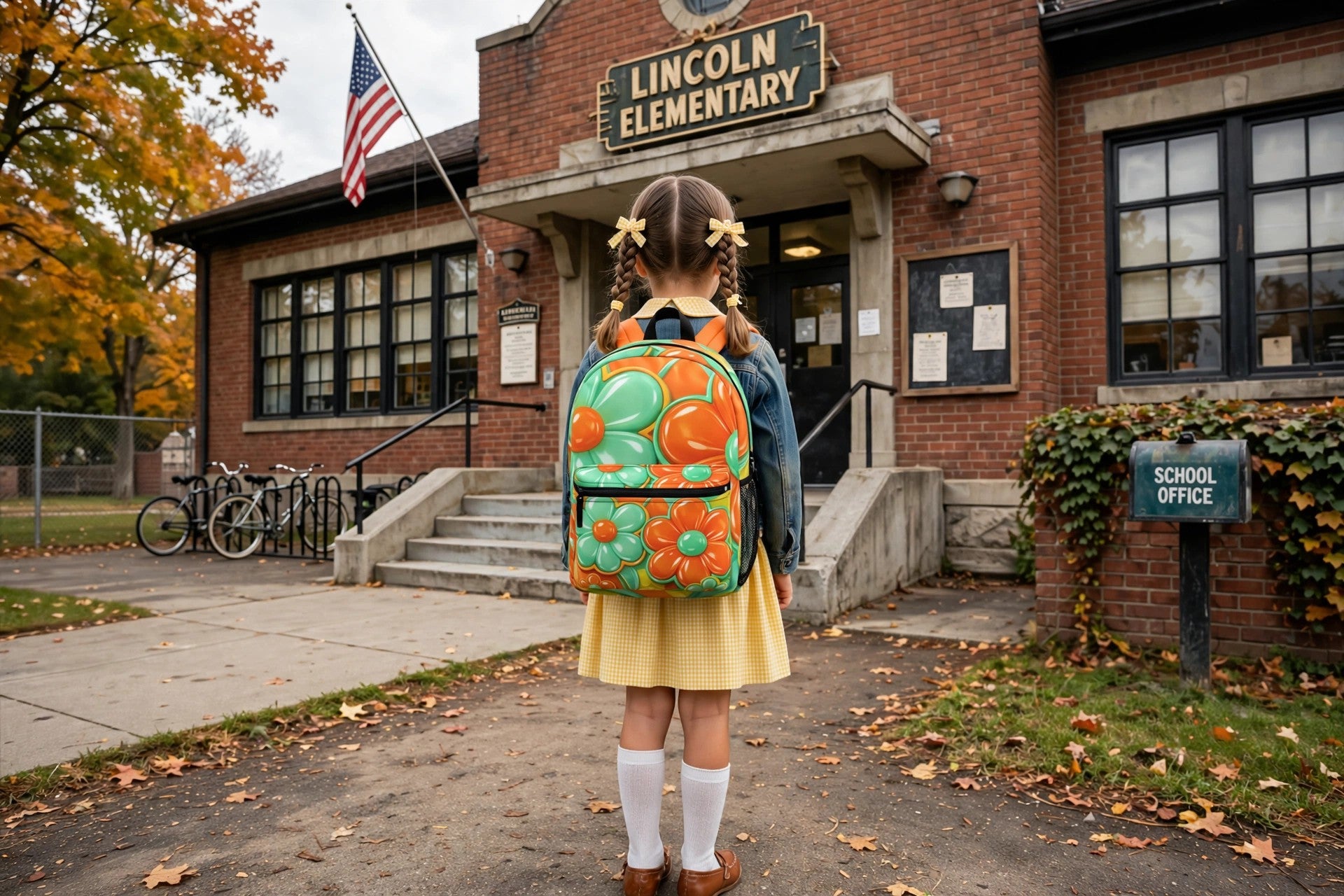 Puffy Retro Flower Backpack