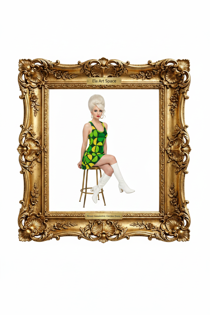 Green Geometric Circles Dress Frame