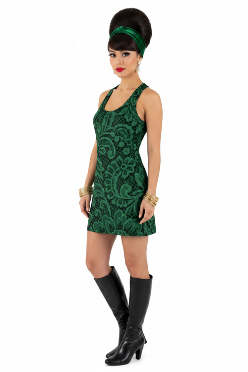 Green Lace Dress Model 3