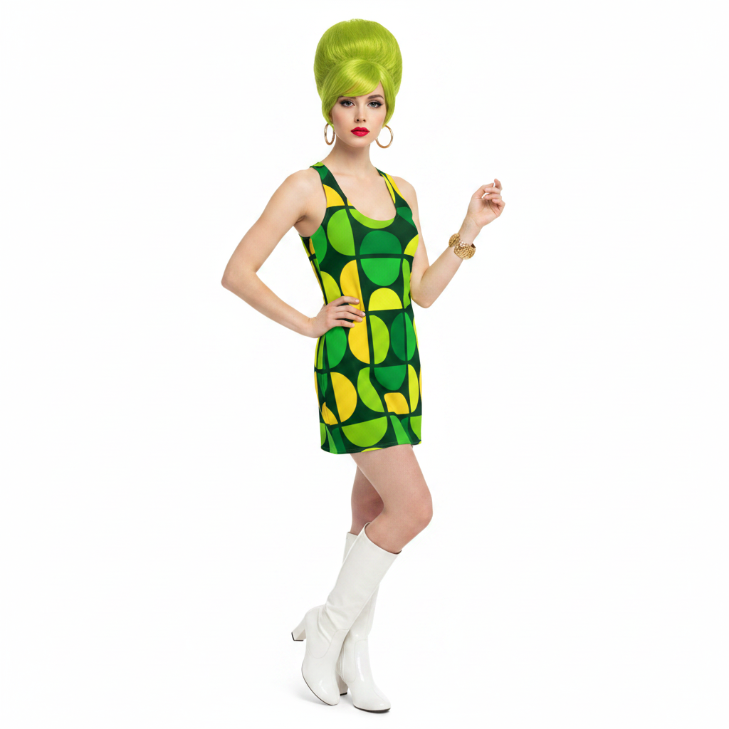 Green Semicircle Dress Modelka 1