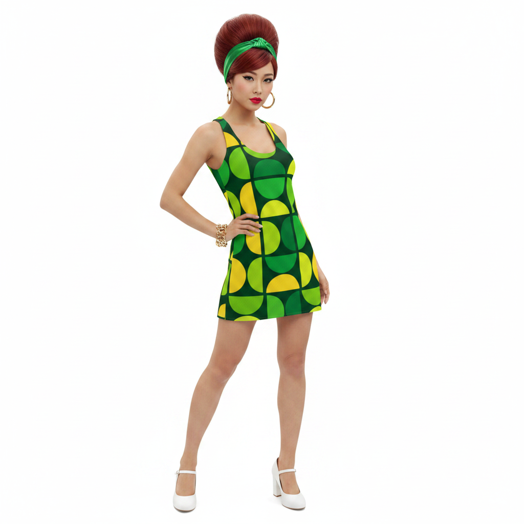 Green Semicircle Dress Modelka 3