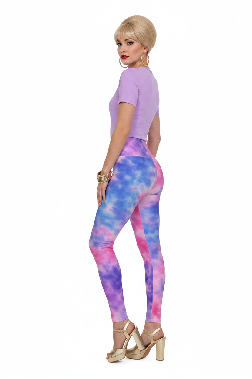 High-Waist Tie-Dye Leggings — Side