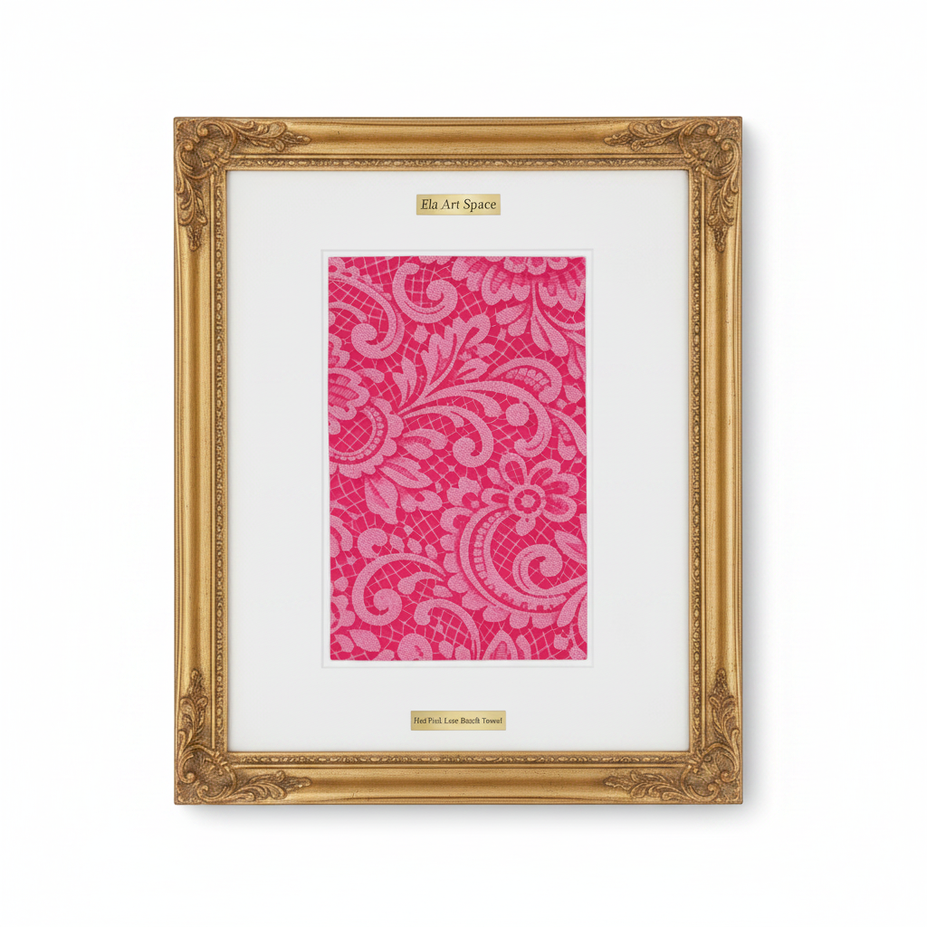 Hot Pink Lace złota rama