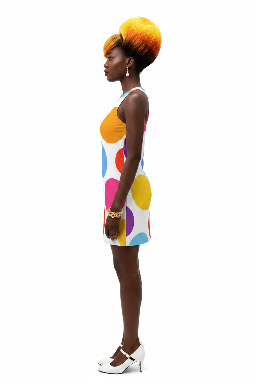 Colorful Polka Dot Racerback Dress - model 2