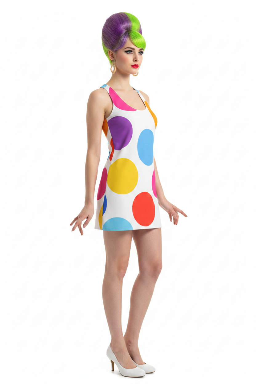 Colorful Polka Dot Racerback Dress - model 3