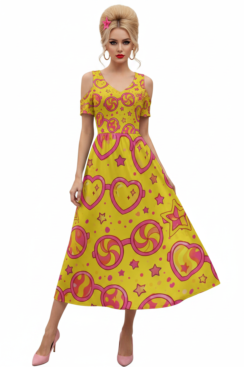 Heart Glasses Midi Dress — model 1