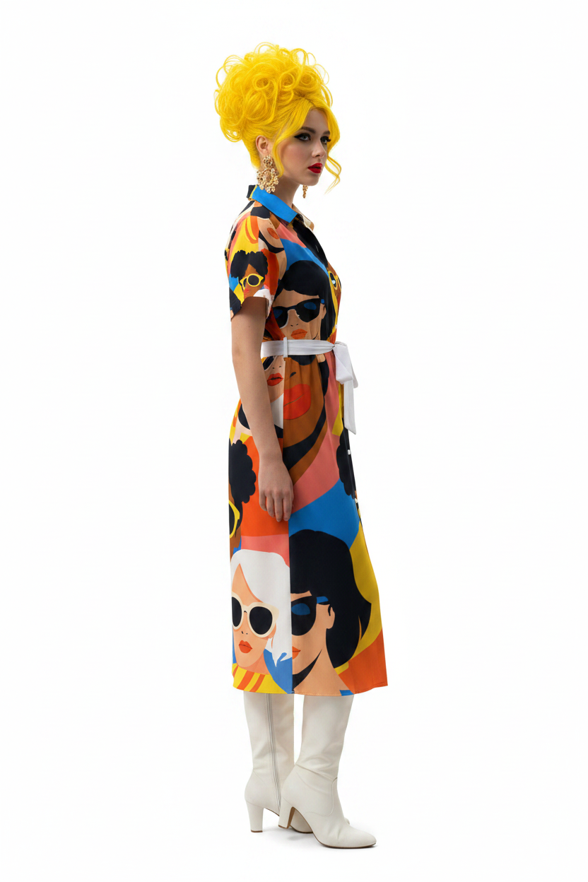 Pop Art Soul Sisters Shirt Dress — model 2