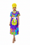 Pop Art Flowers Shirt Dress — model 1