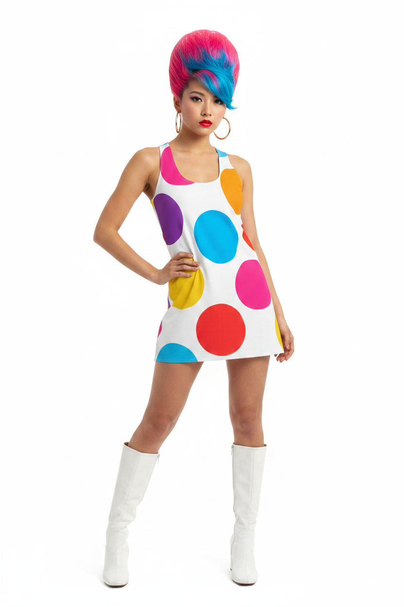Colorful Polka Dot Racerback Dress - model 1