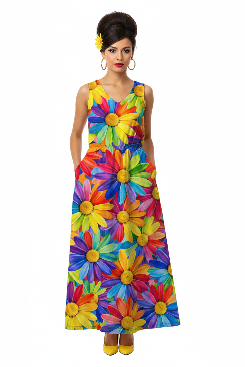 Rainbow Daisy Burst Dress - model 1