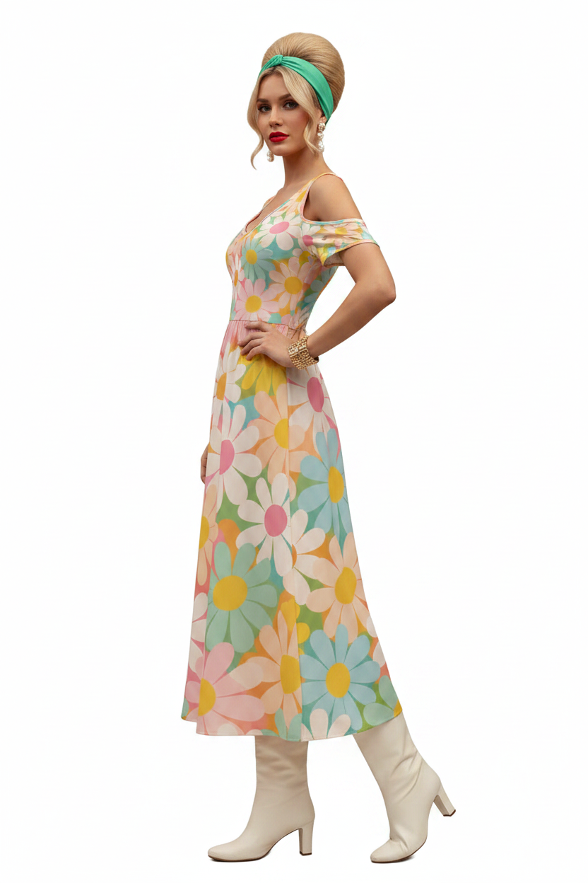Pastel Daisy Midi Dress — model 2