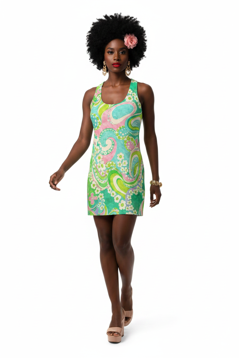 Paisley Daisy Racerback Dress — model 3
