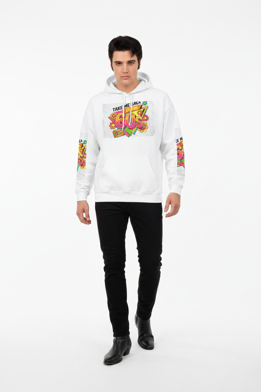 Model 1 front white hoodie