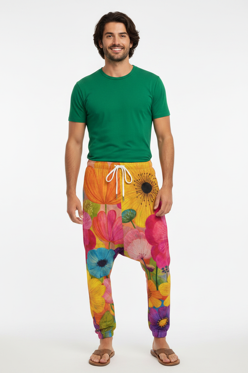 Bold Floral Harem Pants — 60s man