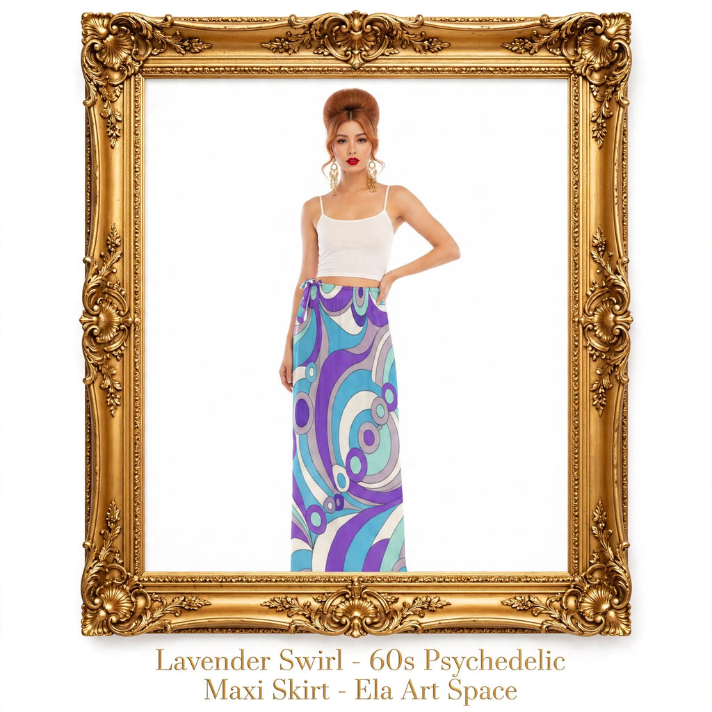 Lavender Swirl - 60s Psychedelic Maxi Skirt