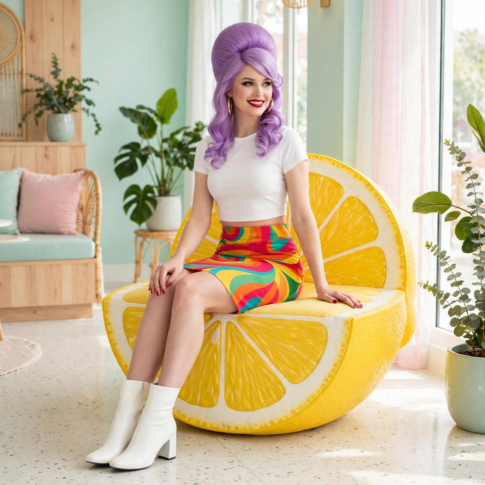 Acid Swirl - Psychedelic Pencil Skirt