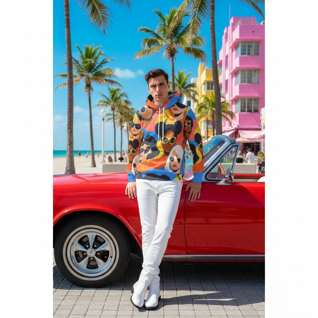 Lifestyle 2 — Miami beach, czerwony kabriolet