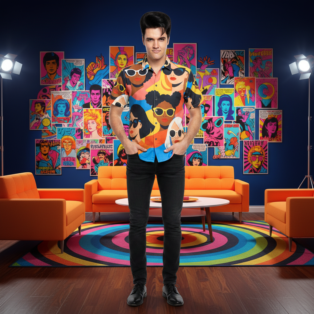 Lifestyle 2 — NY pop art studio, navy wall