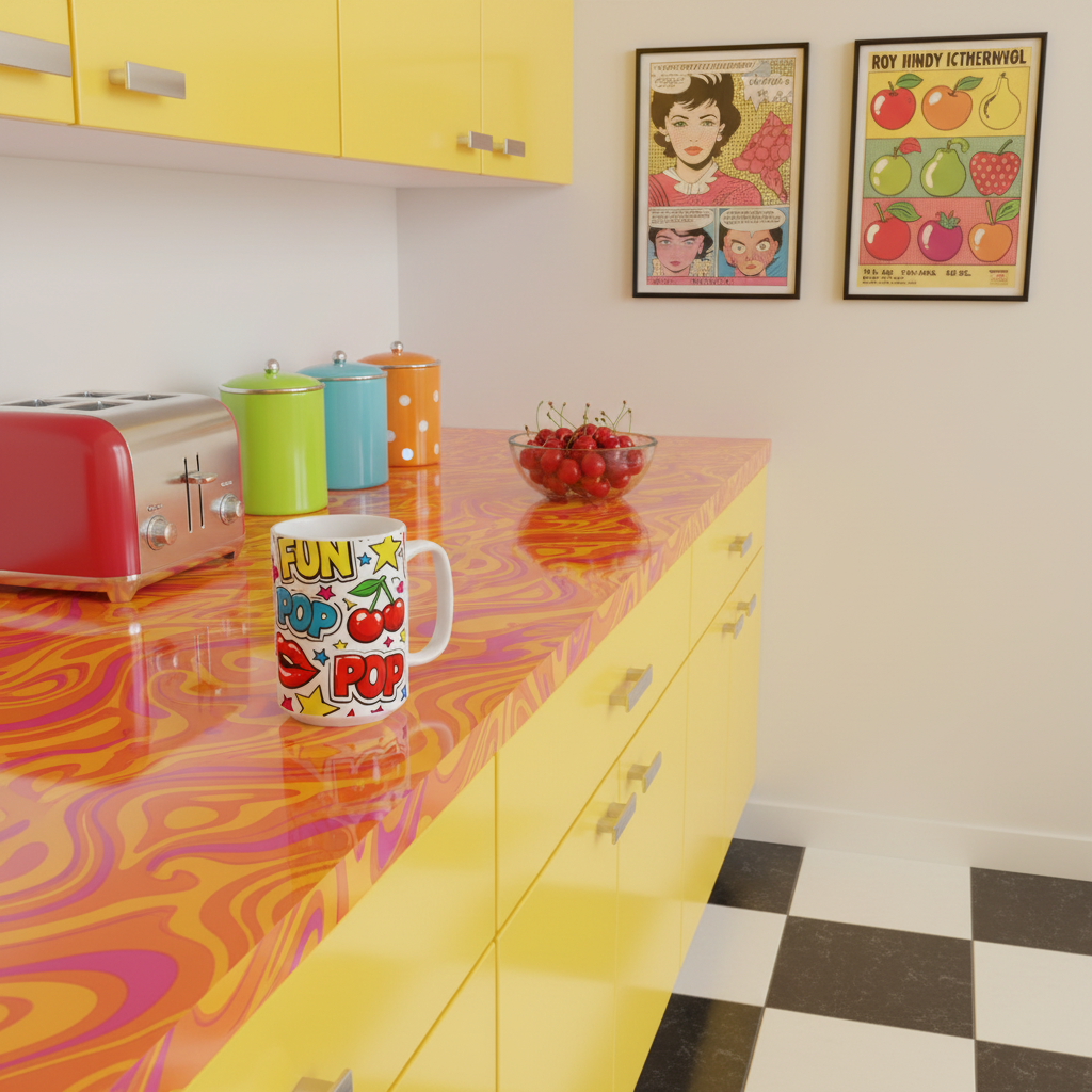 Lifestyle 60s yellow kitchen