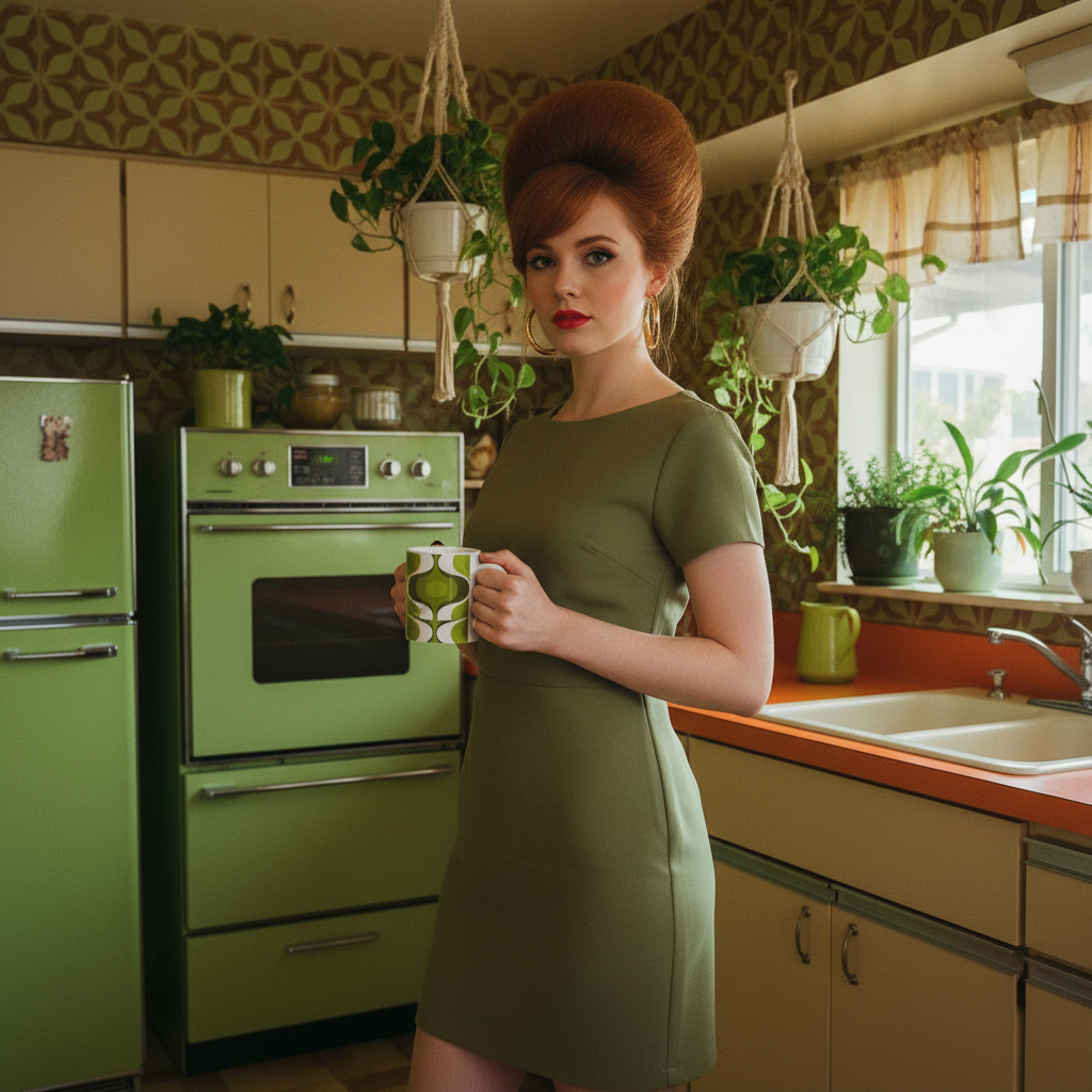 Lifestyle avocado green retro kitchen