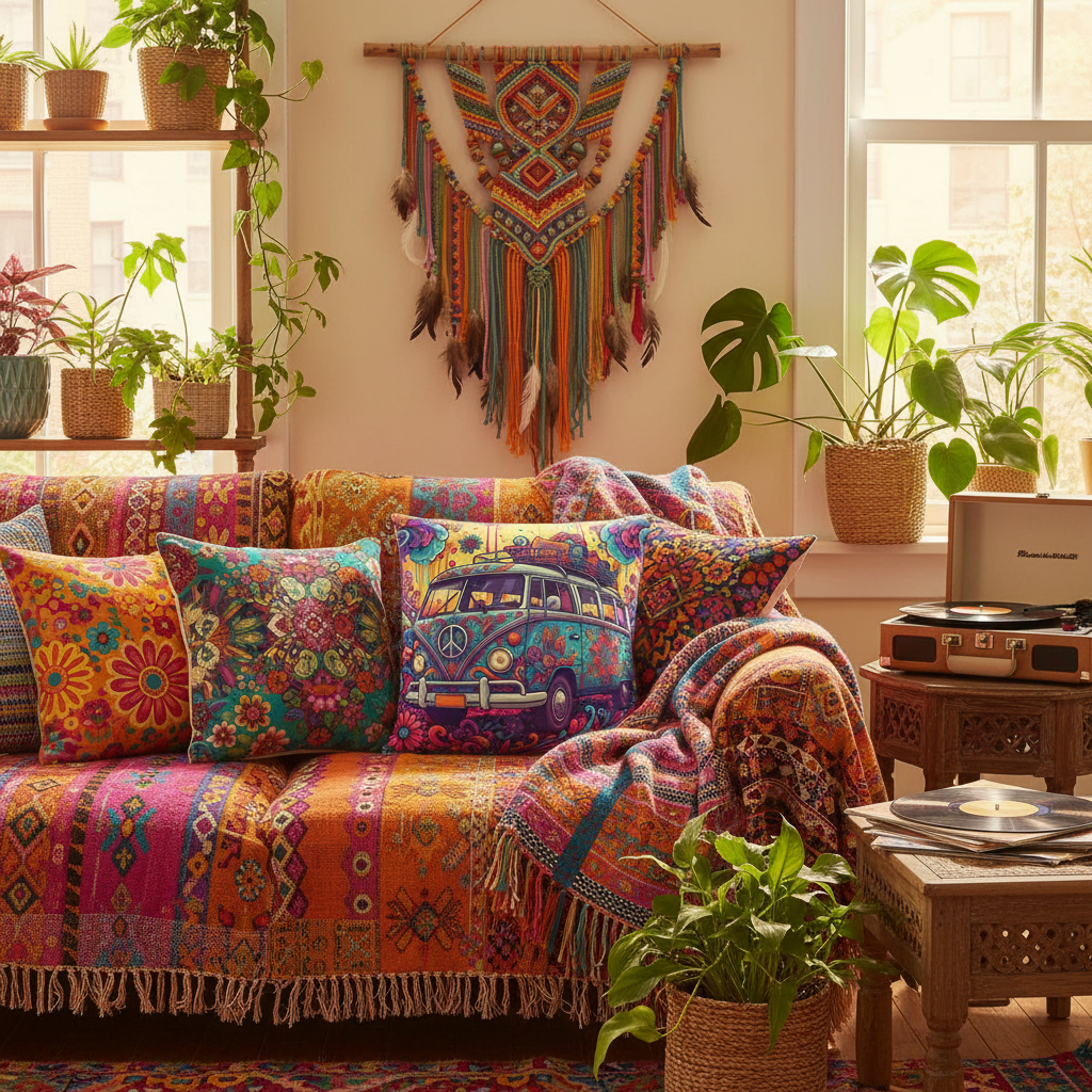 Lifestyle boho living room