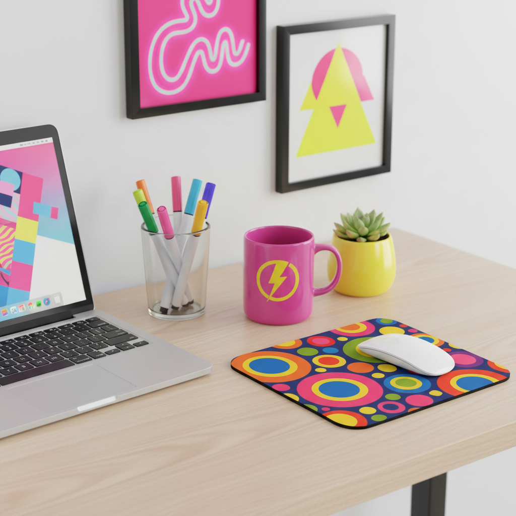 Lifestyle colorful creative workspace