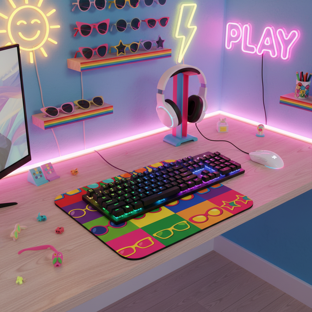 Lifestyle colorful gaming desk