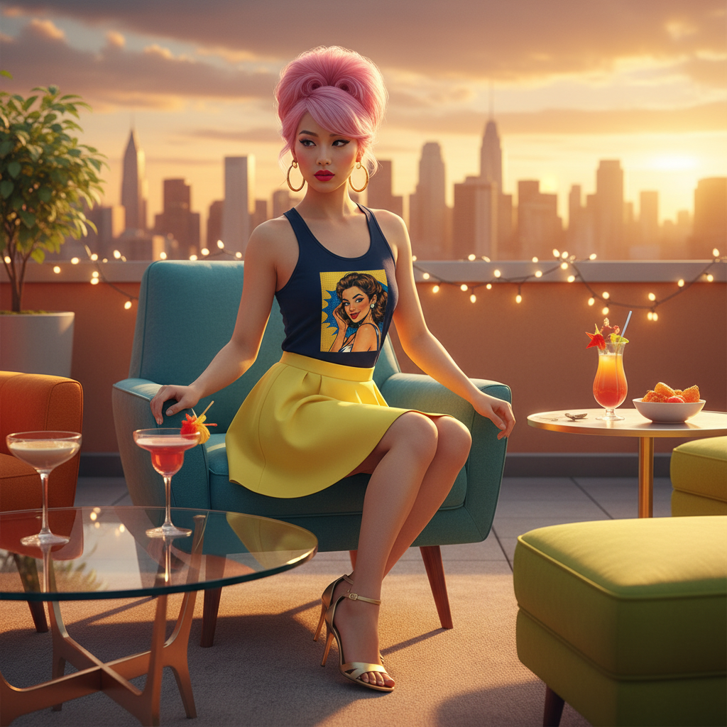 Lifestyle czarny - rooftop sunset