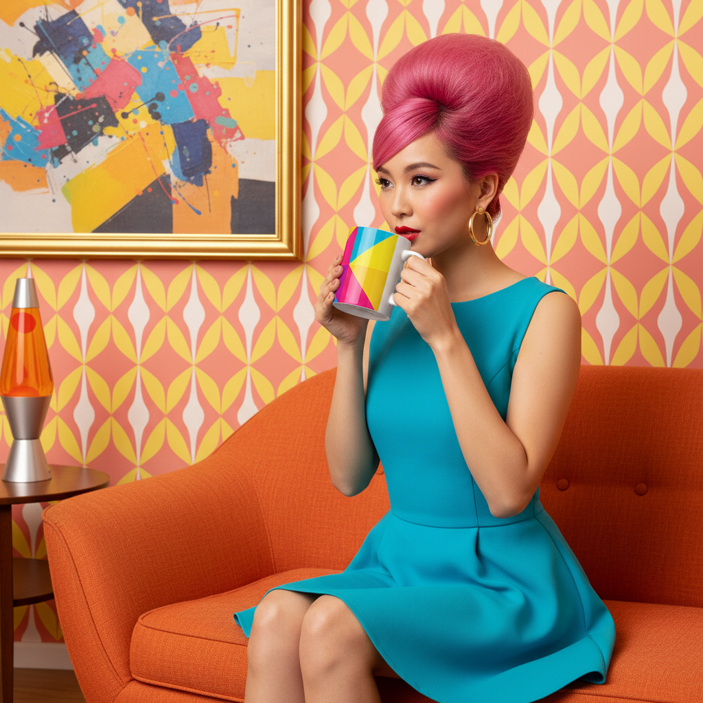 Lifestyle mid-century modern lounge