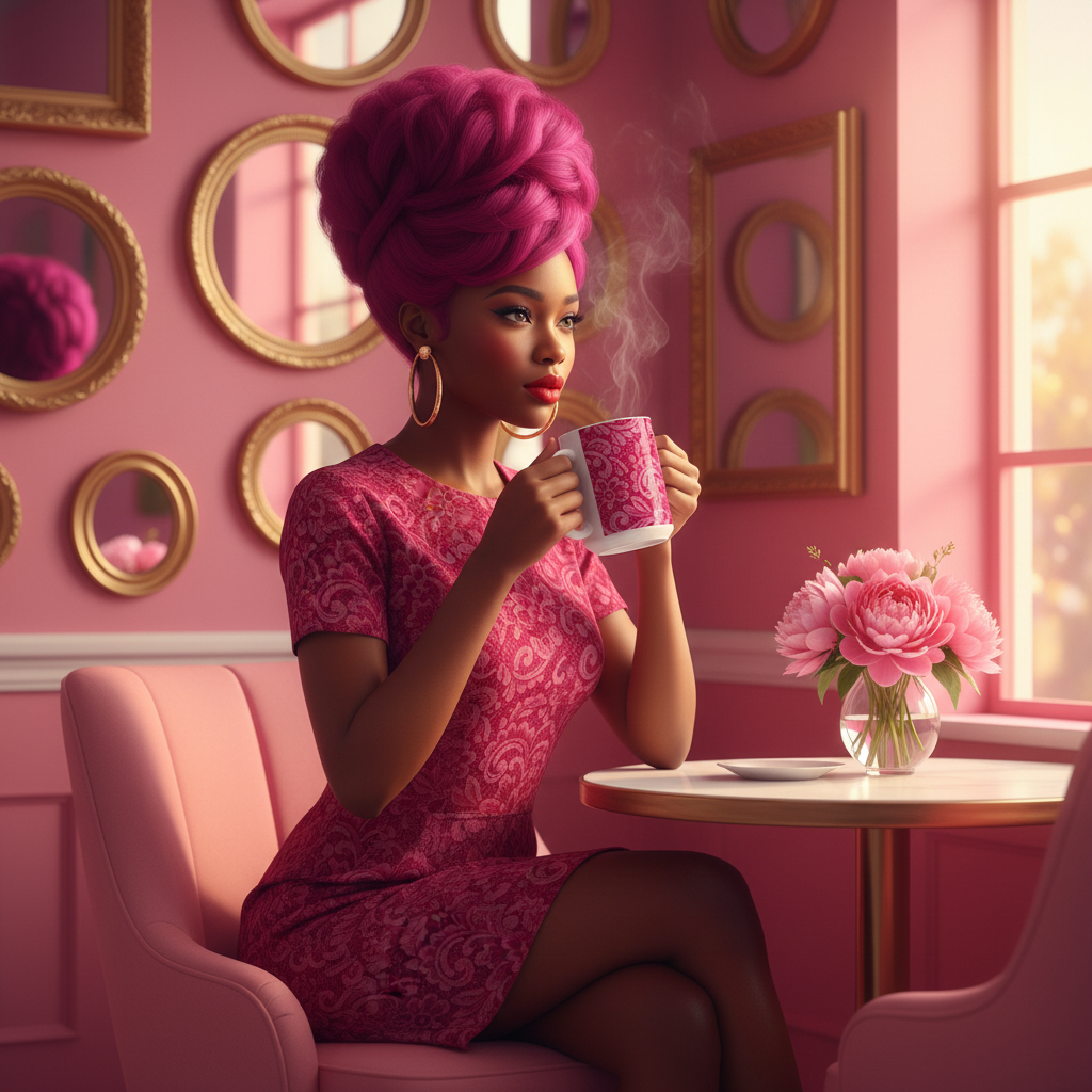 Lifestyle pink cafe