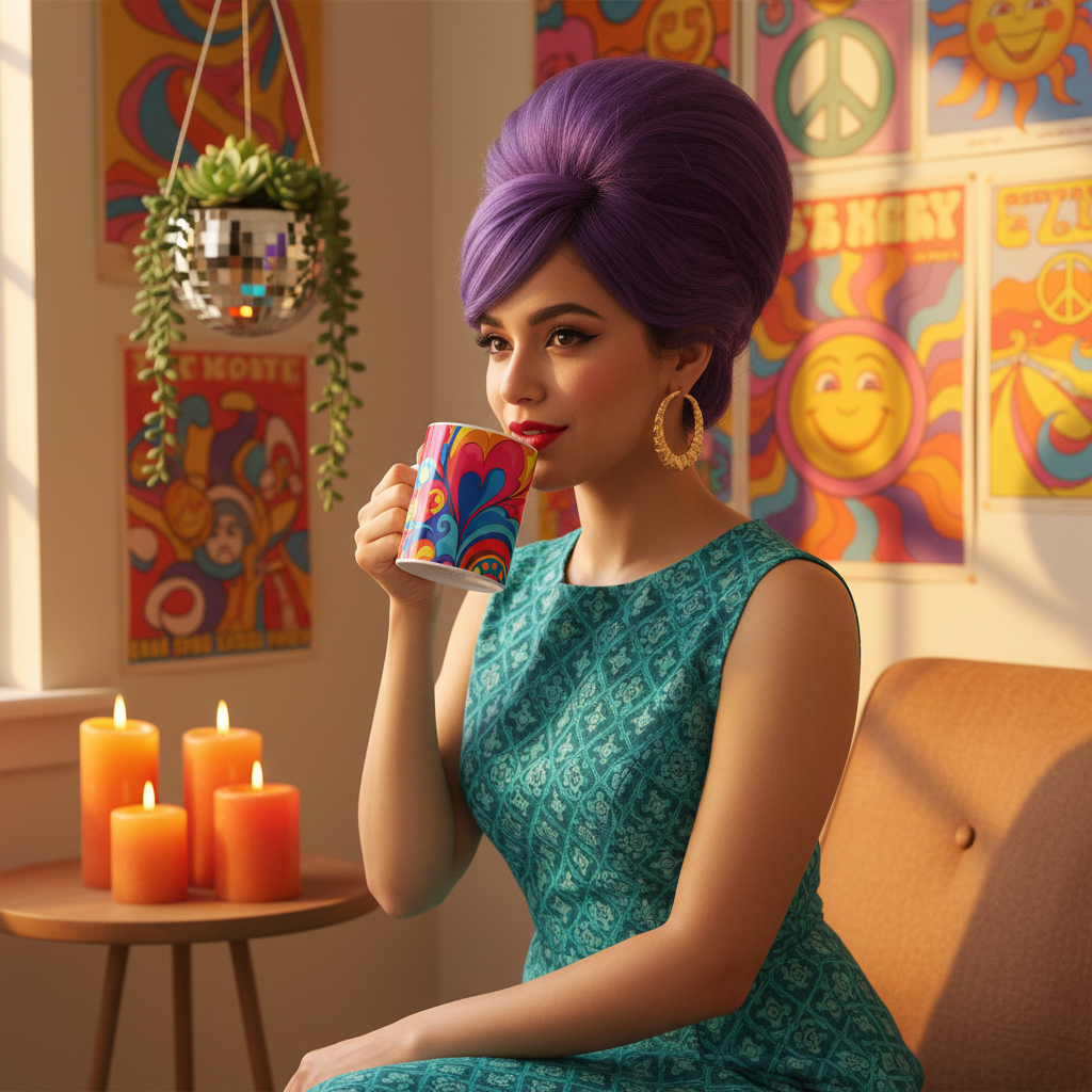 Lifestyle retro groovy corner