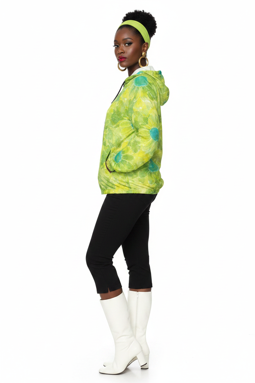 Lime Green Windbreaker modelka 2