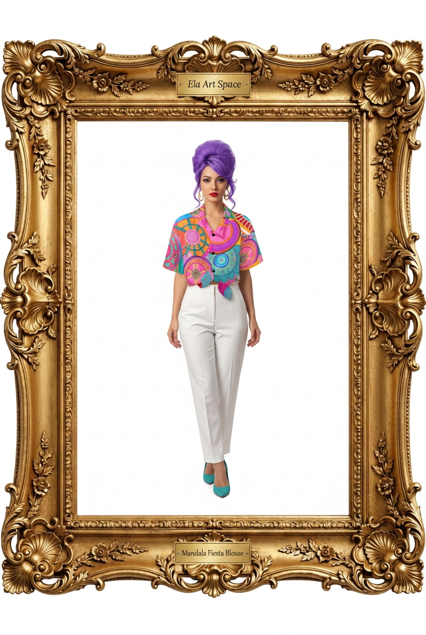 Mandala Fiesta Blouse w złotej ramie