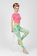 Mint Paisley Leggings — Sitting