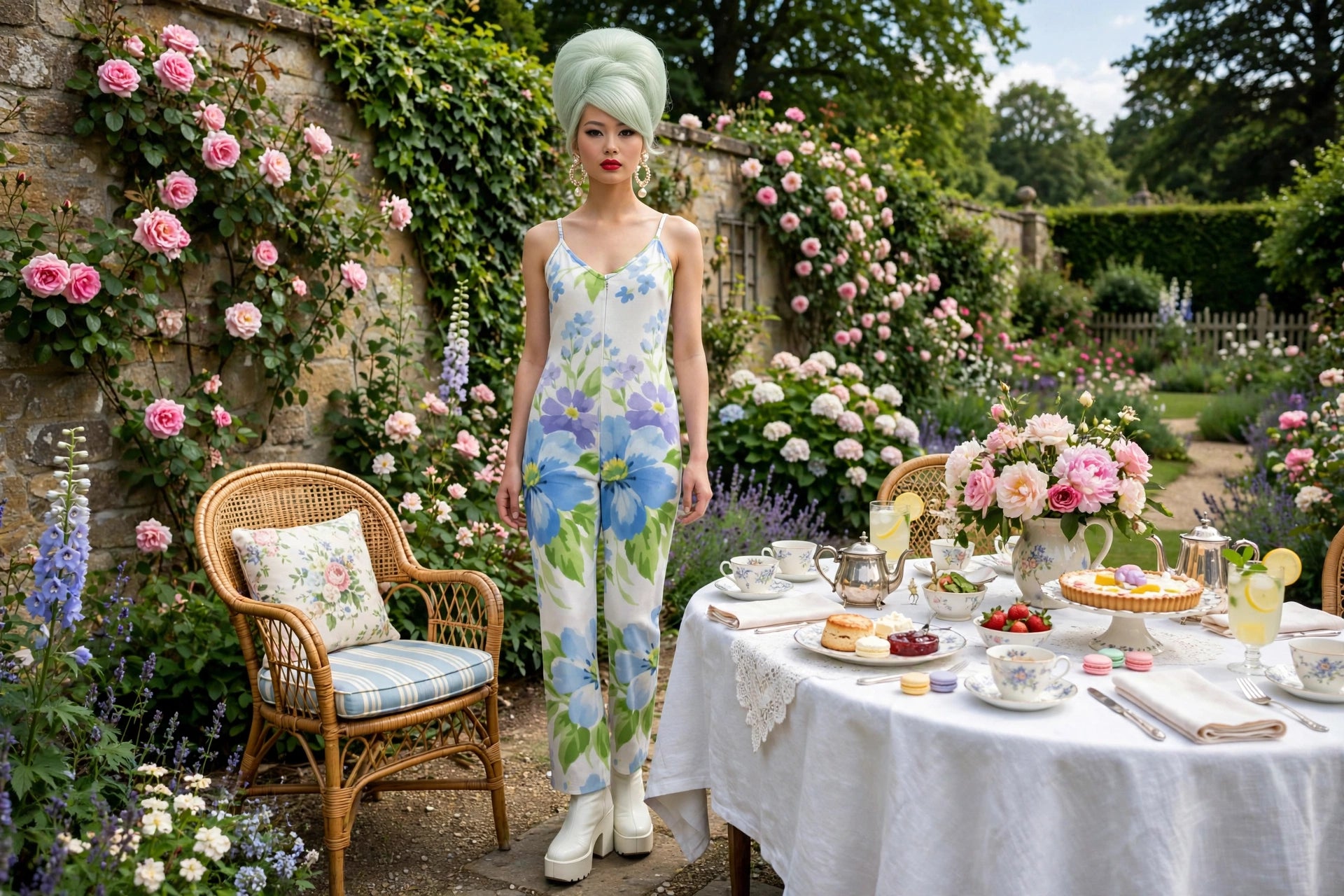 Forget-Me-Not - 60s Garden Party Jumpsuit