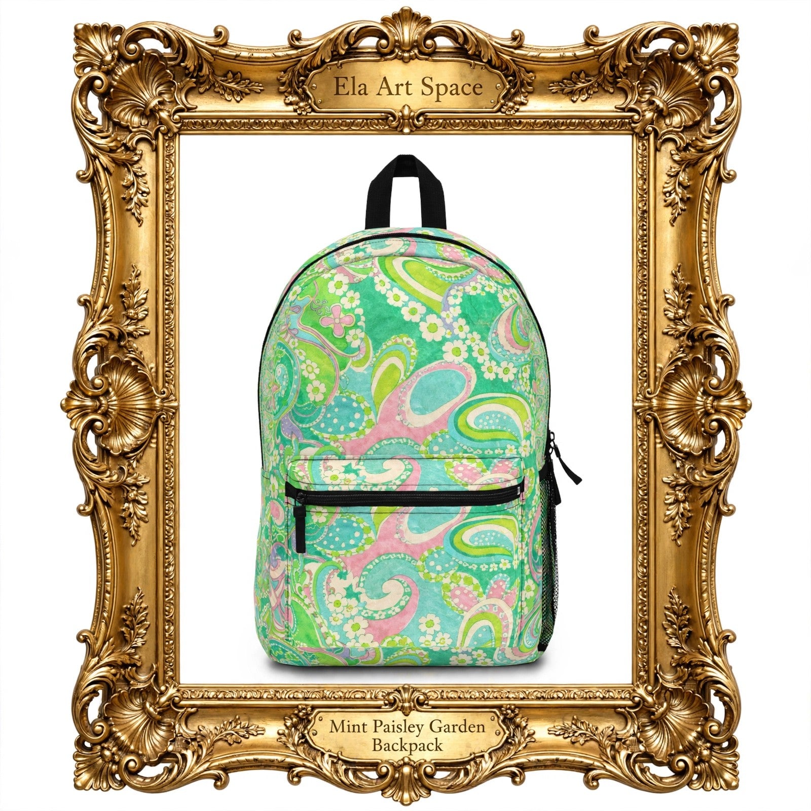 Mint Paisley Garden Backpack
