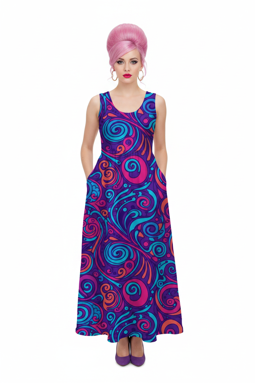 Psychedelic Swirl Pocket Dress