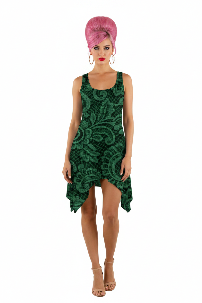 Emerald Lace Tank Dress